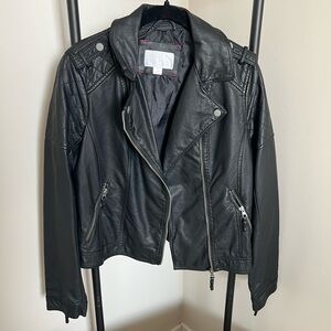 Xhilaration Black Faux Leather Moto Jacket
